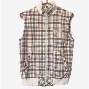 LELA Designs Organic Cotton Plaid Vest, M